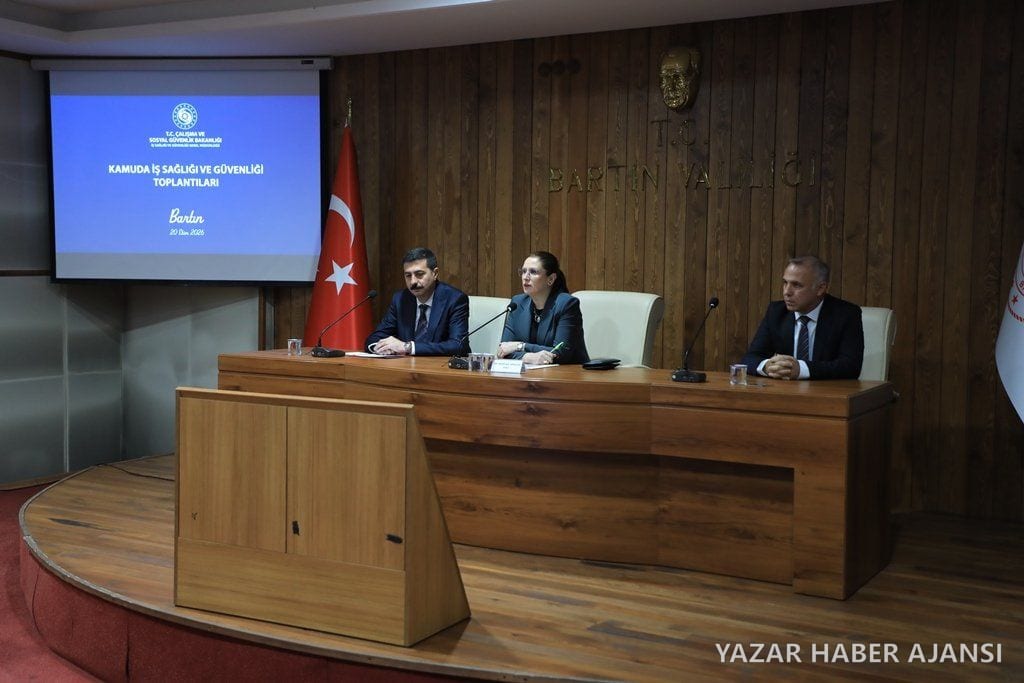 Kamuda İş Sağlığı ve Güvenliği Toplantısı, Vali Dr. Nurtaç Arslan başkanlığında Bartın Valiliğinde yapıldı (Fotoğraf: Bartın Valiliği)