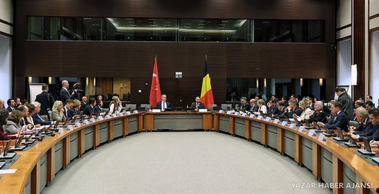 Brüksel'de düzenlenen Türkiye-Belçika Dışişleri, Adalet ve İçişleri Bakanları Üçlü Toplantısı'ndan genel görünüm (Fotoğraf: Göç İdaresi Başkanlığı)